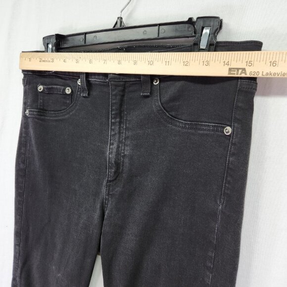 Rag & Bone High Rise Ankle Skinny Jeans Size 31 Black Denim - Picture 3 of 14